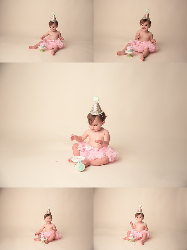 Sloane is ONE, Cake Smash Portraits Columbus Ohio, Bathtub Session