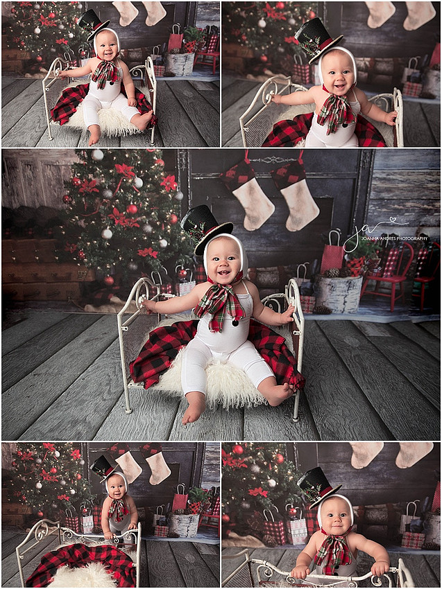 Baby Boy Snowman Christmas Photo Session