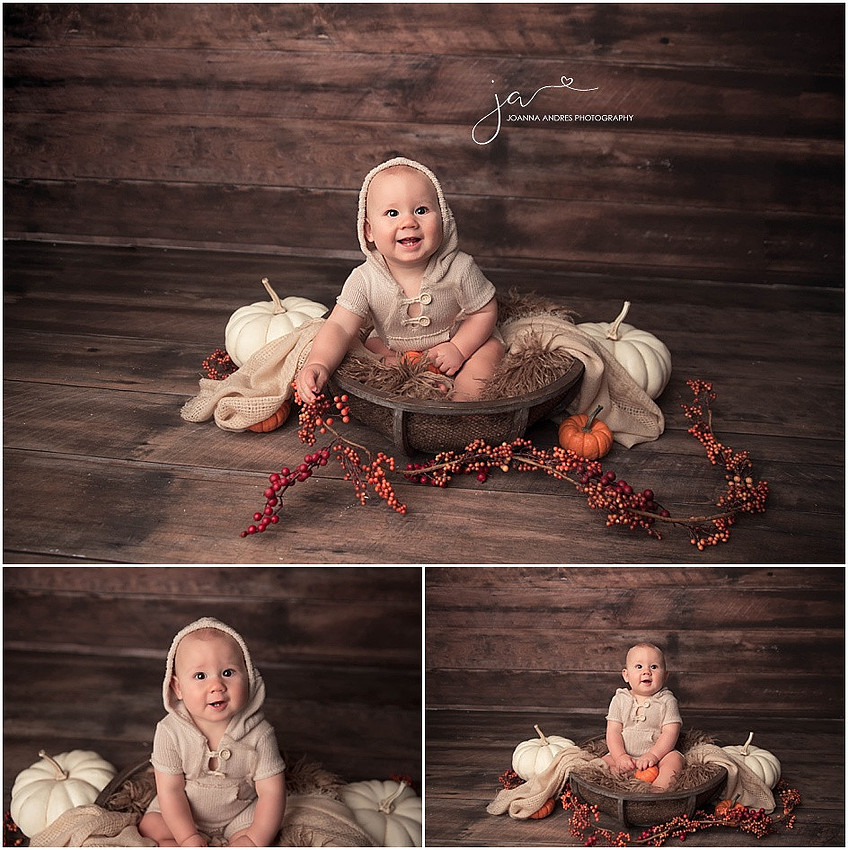 Nine Month Fall Studio Baby Shoot