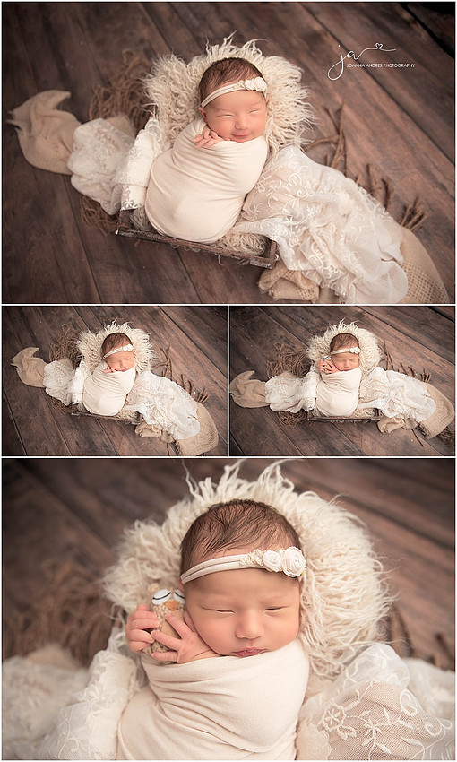 Newborn In Prop Smiling