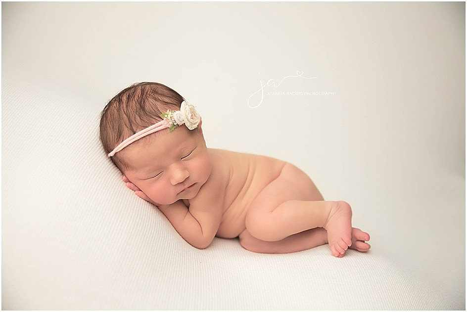 Newborn Girl Side Laying Pose