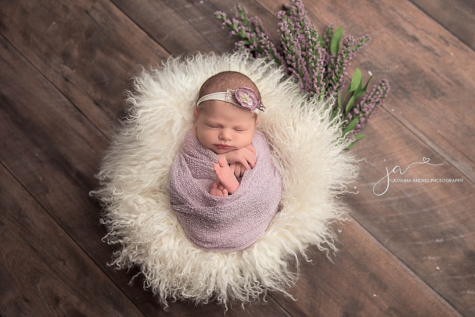 Baby GIrl Wraped in Purple