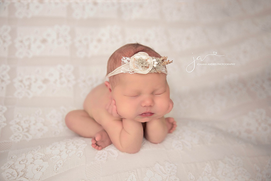 Baby Girl Froggy Pose Neutrals