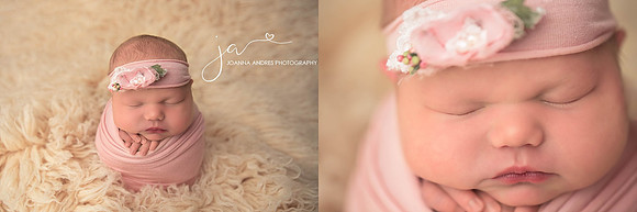 Newborn Baby Girl Wrapped in Pinks