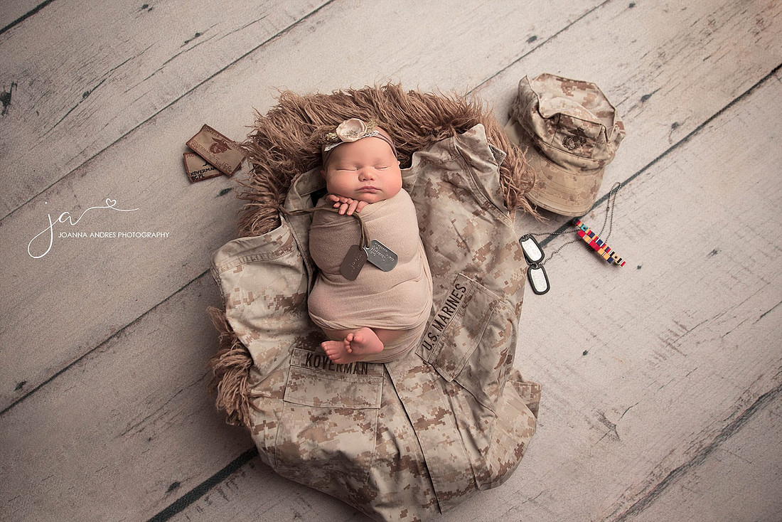 Newborn Baby GIrl Military props