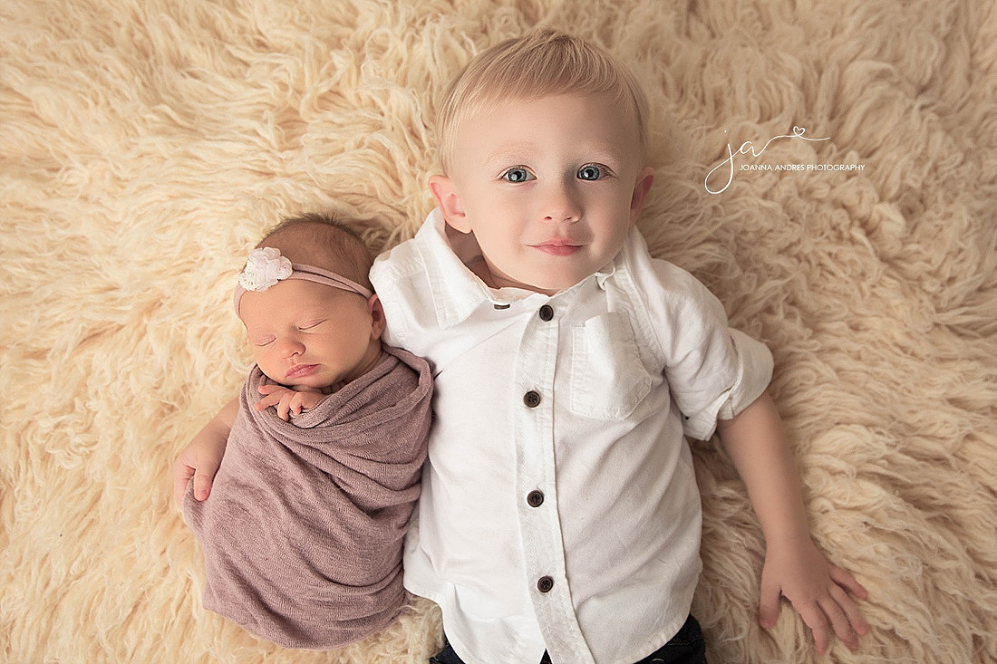 Newborn Baby Girl with Big Brother