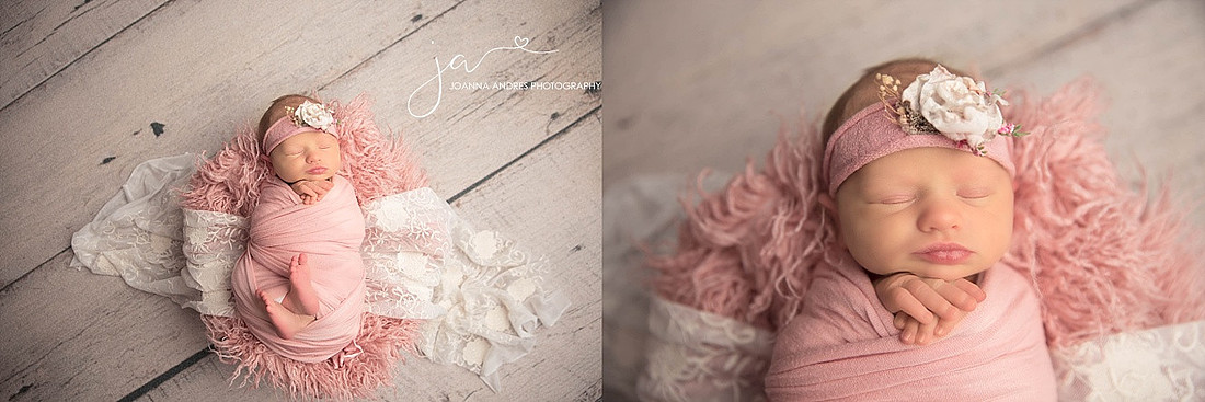 Newborn Baby GIrl wrapped in Pinks