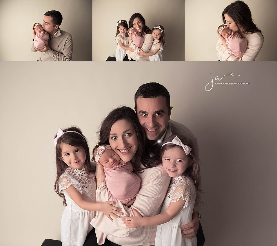 Family Portraits with Newborn and Individual Portraits with each parent