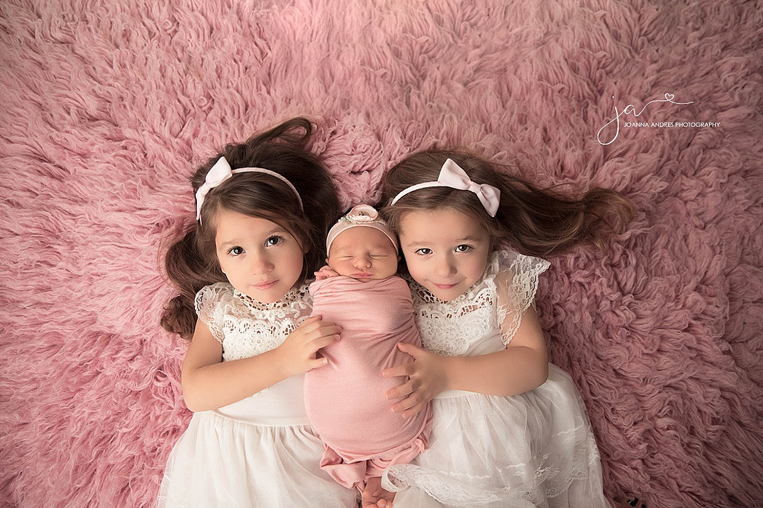 Twin SIsters with Newborn