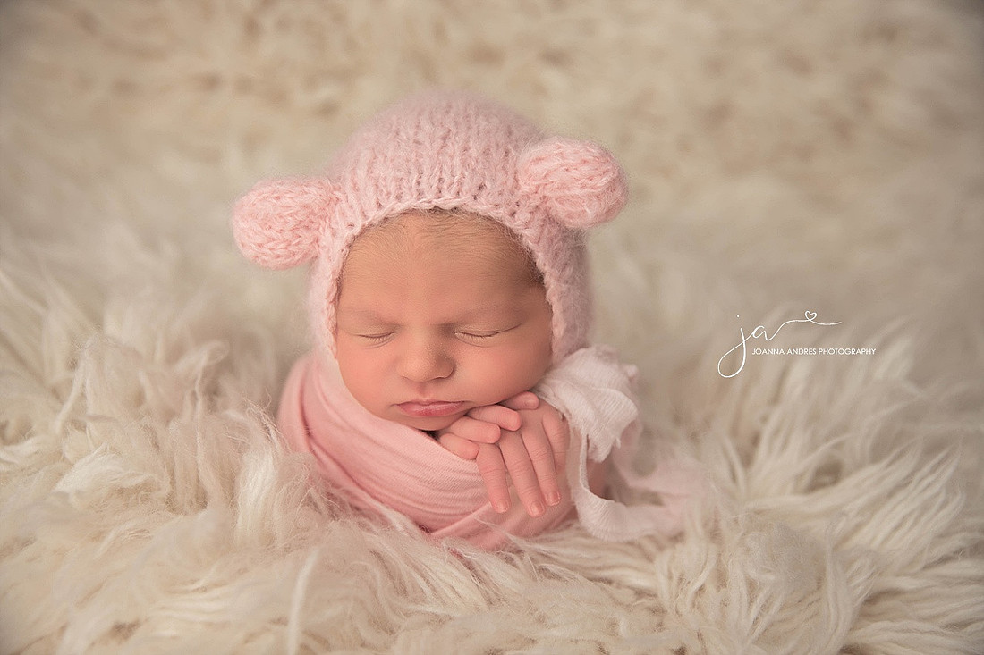 Cute Baby Girl Wrapped in Pink