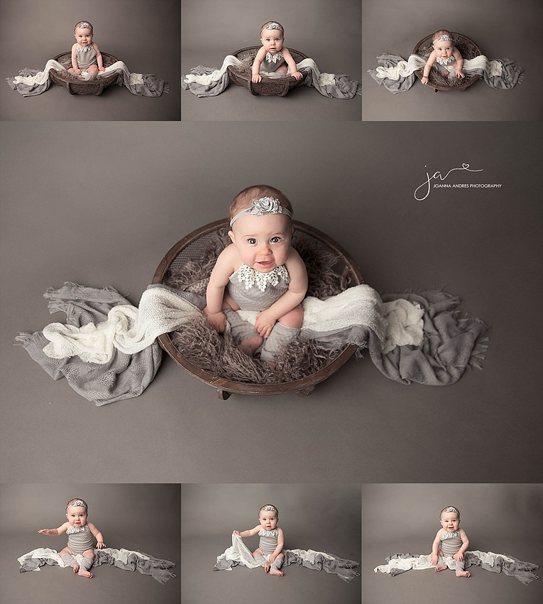 Baby GIrl in Grays and cremes