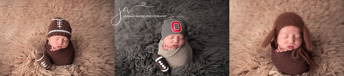 Collage of Baby Boy Wrapped in Football and OSU
