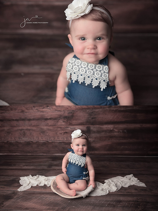 Baby Girl in Blue Romper