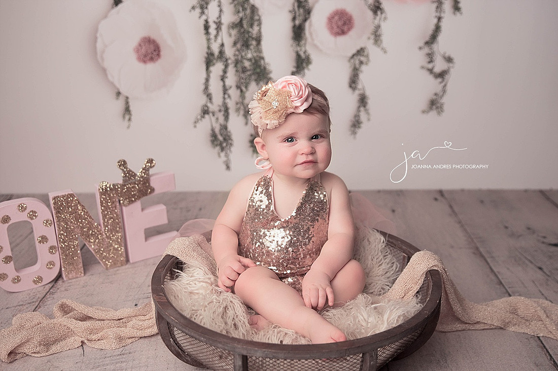 Baby Girl in Pink Sequence