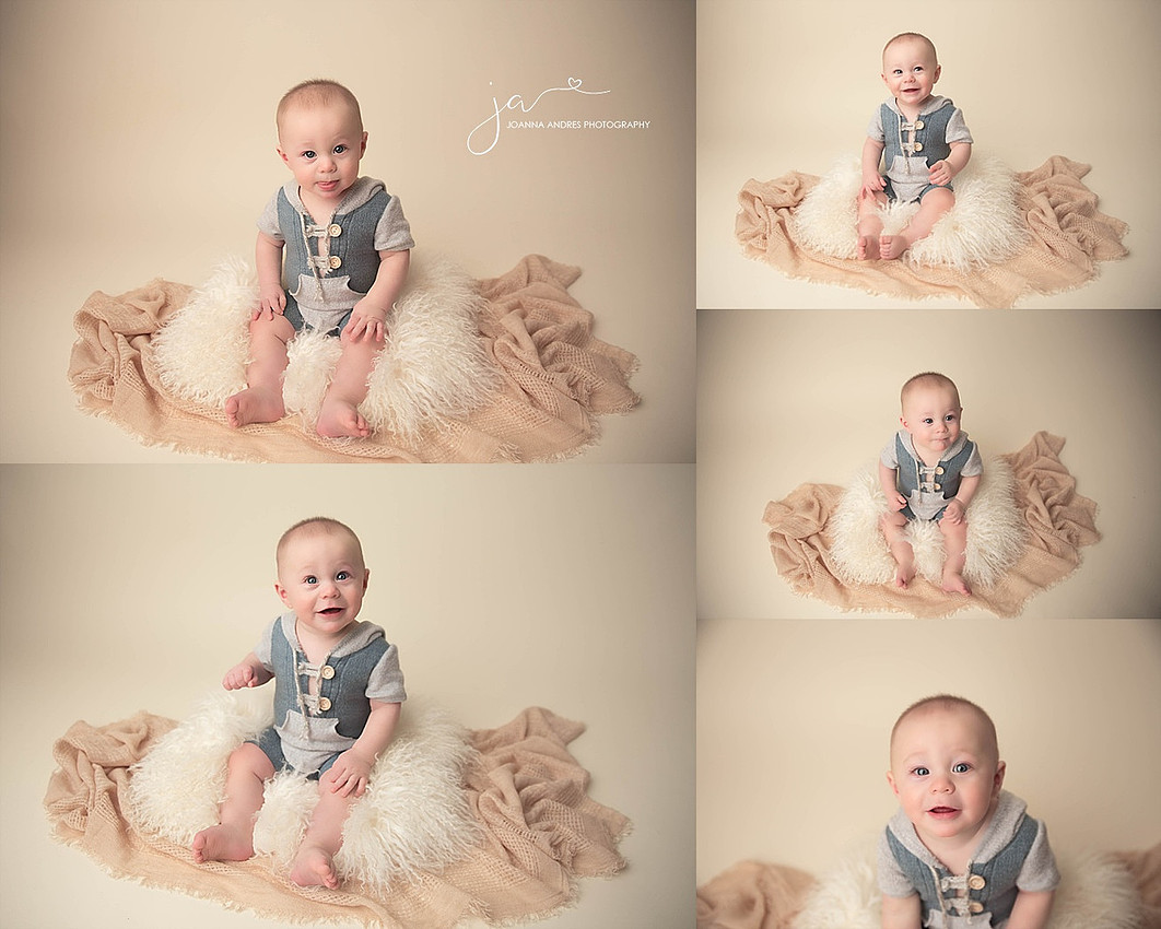 Baby Boy Sitting up Collage