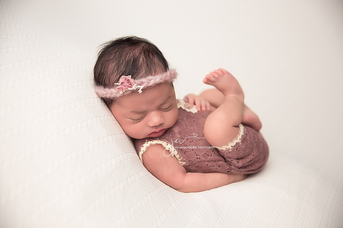 Baby GIrl Huck Finn Pose in Purples