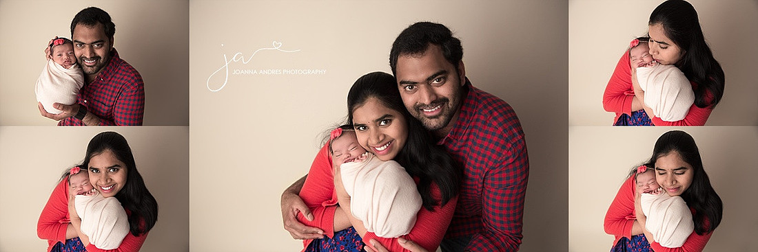 Newborn Girl with Parents Collage