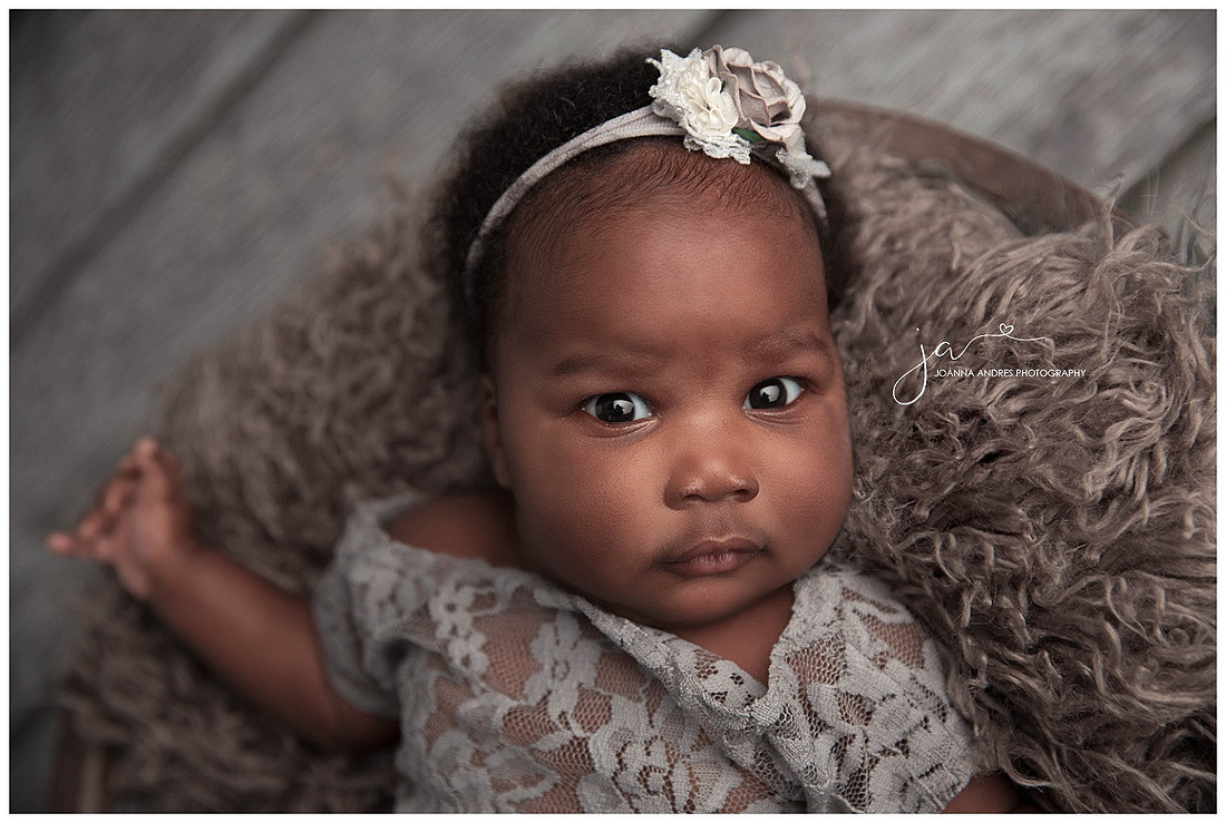 Three Month Baby Girl in Purples