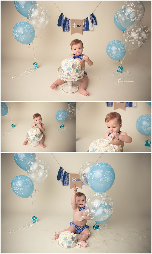 Collage of Baby Boy Cake Smash