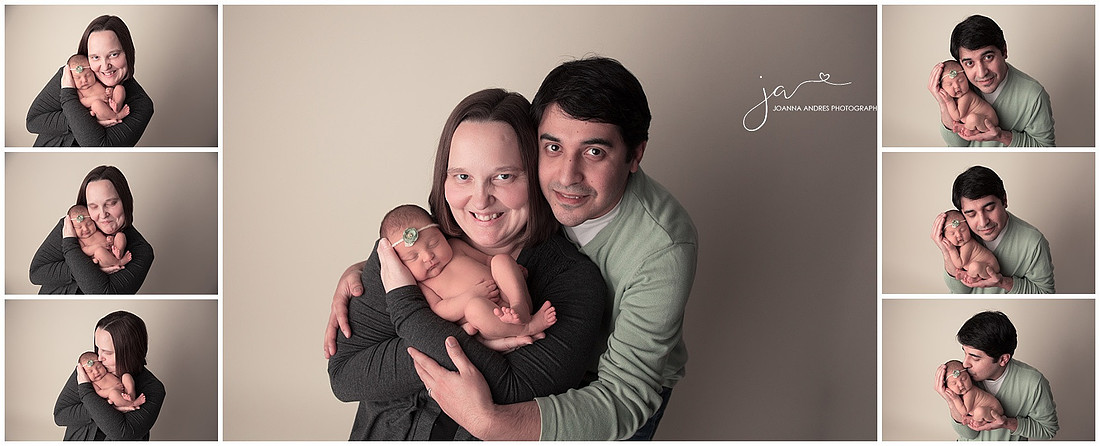 Newborn Baby Collage with family portraits