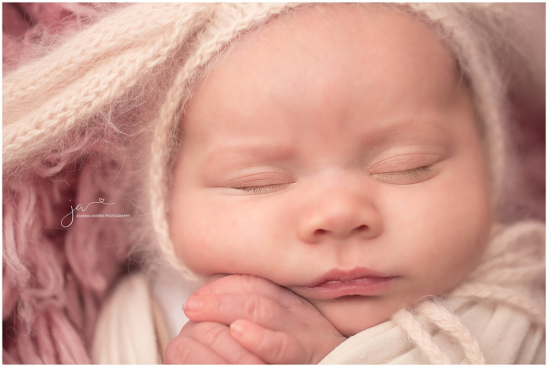 Newborn Baby Girl Close Up of Face