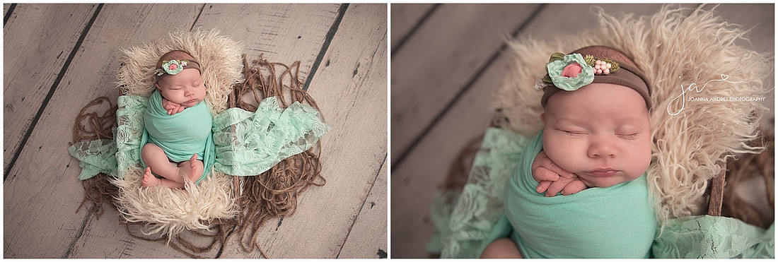 Baby Girl Wrapped in Mint