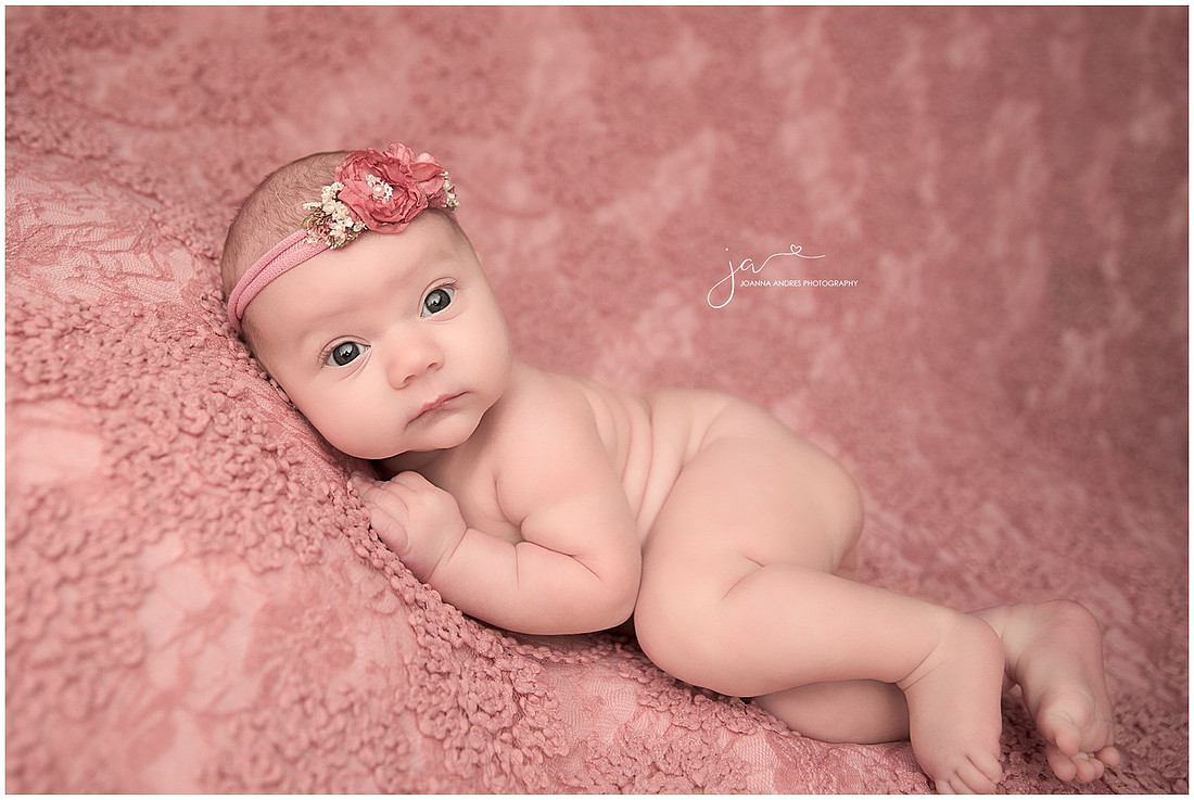 Baby Girl Side laying pose open eyes