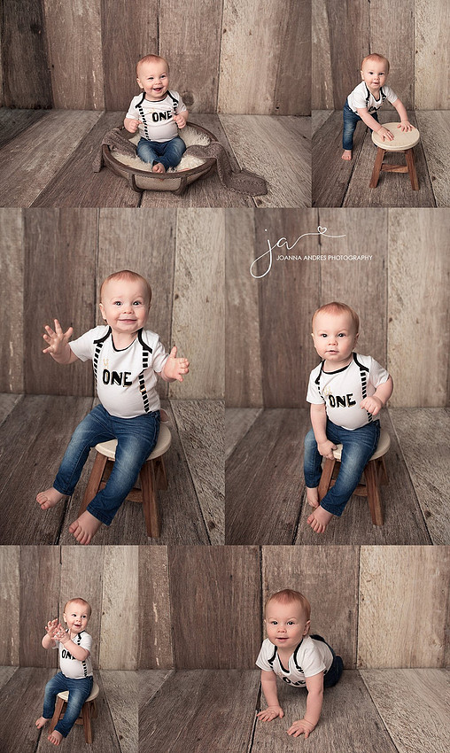 Baby Boy Collage of One Year Portraits