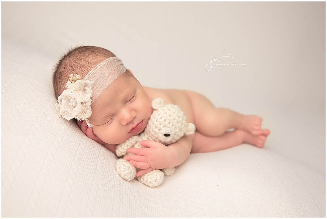 Newborn Baby Girl with Lovey
