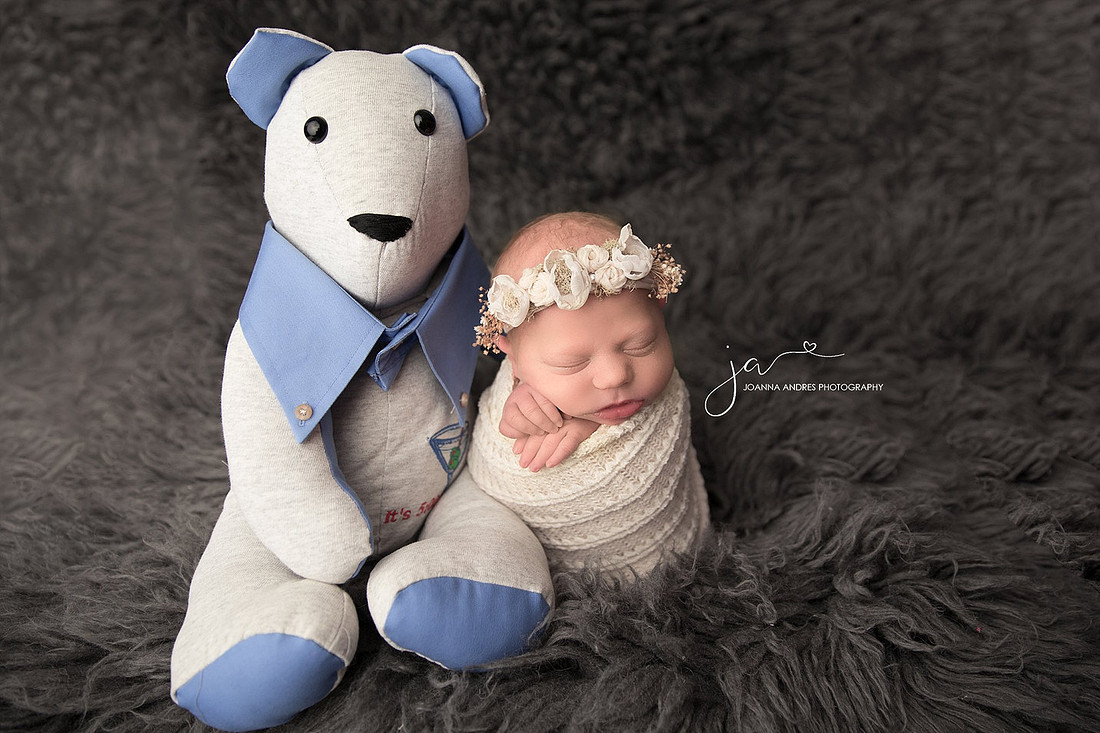 Baby Maren with Teddy Bear