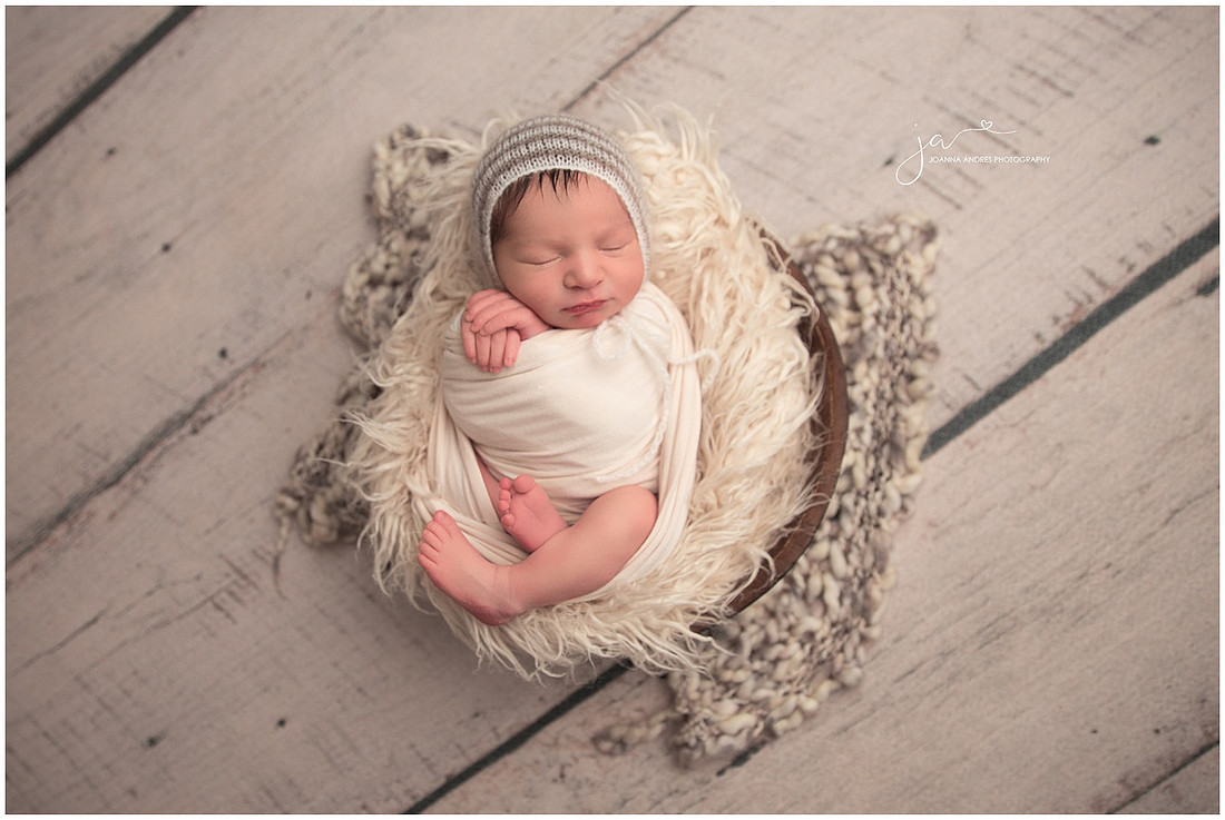 Baby Boy Wrapped in Neutrals