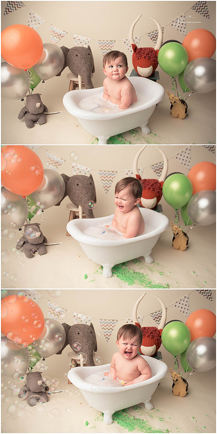 Bubble Bath Session Baby Boy Collage