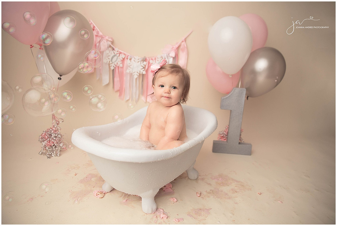 Bubble Bath Baby Girl in Pinks