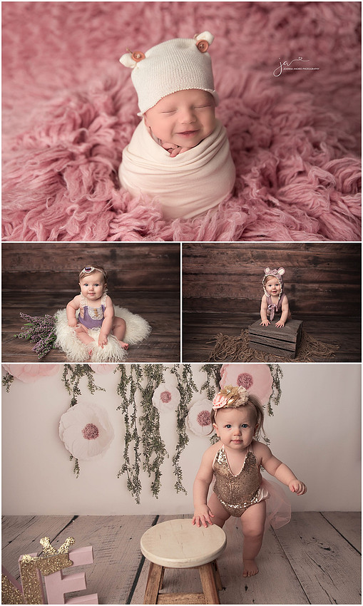 Collage of Newborn Baby to 1 Year Photos