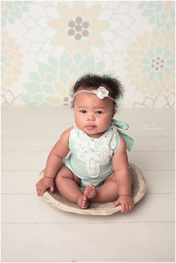 Sitting Up Baby in Mints