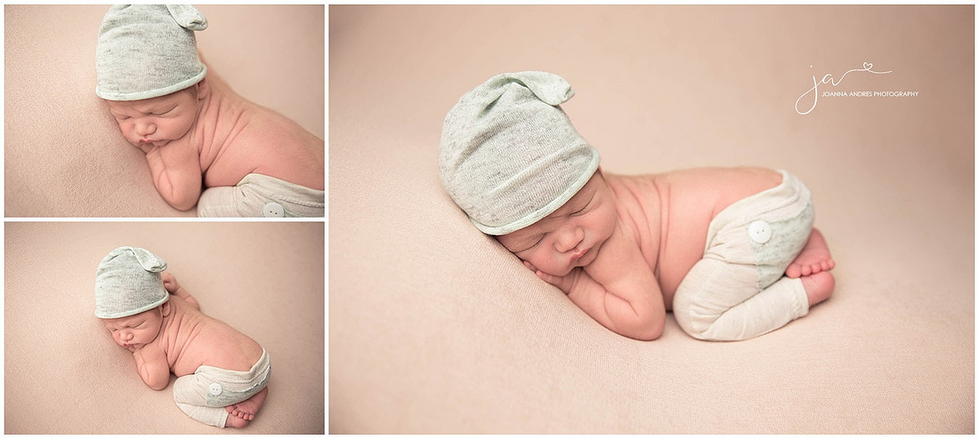 Baby Micah Bum Up Pose in Neutrals and Mint Greens