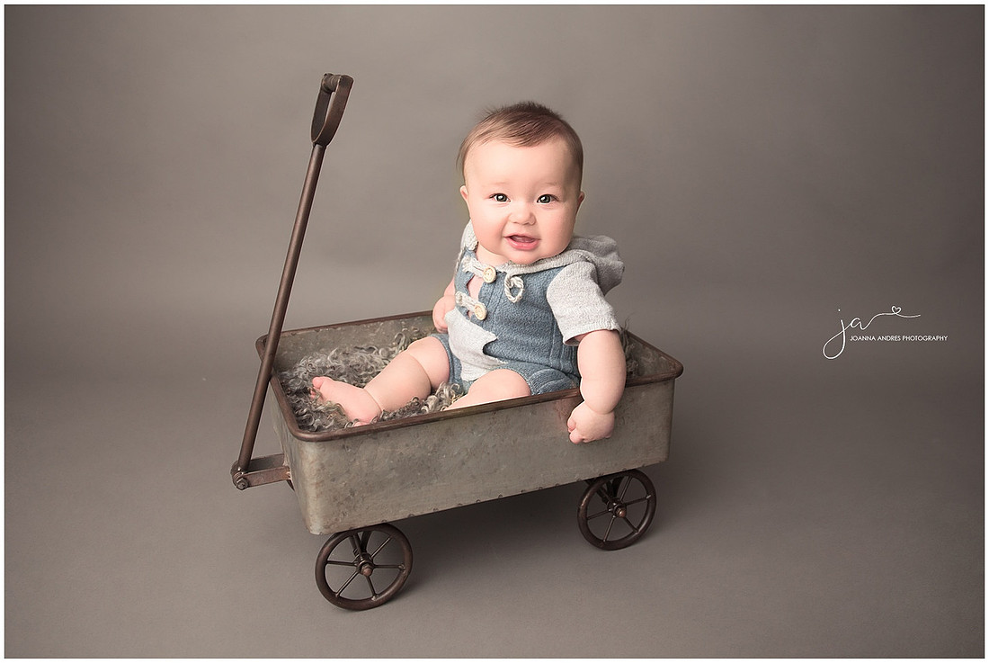 Baby Boy in Wagon