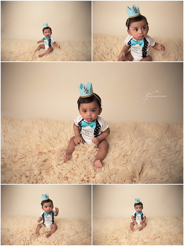 Adam's Half Birthday Collage with Crown