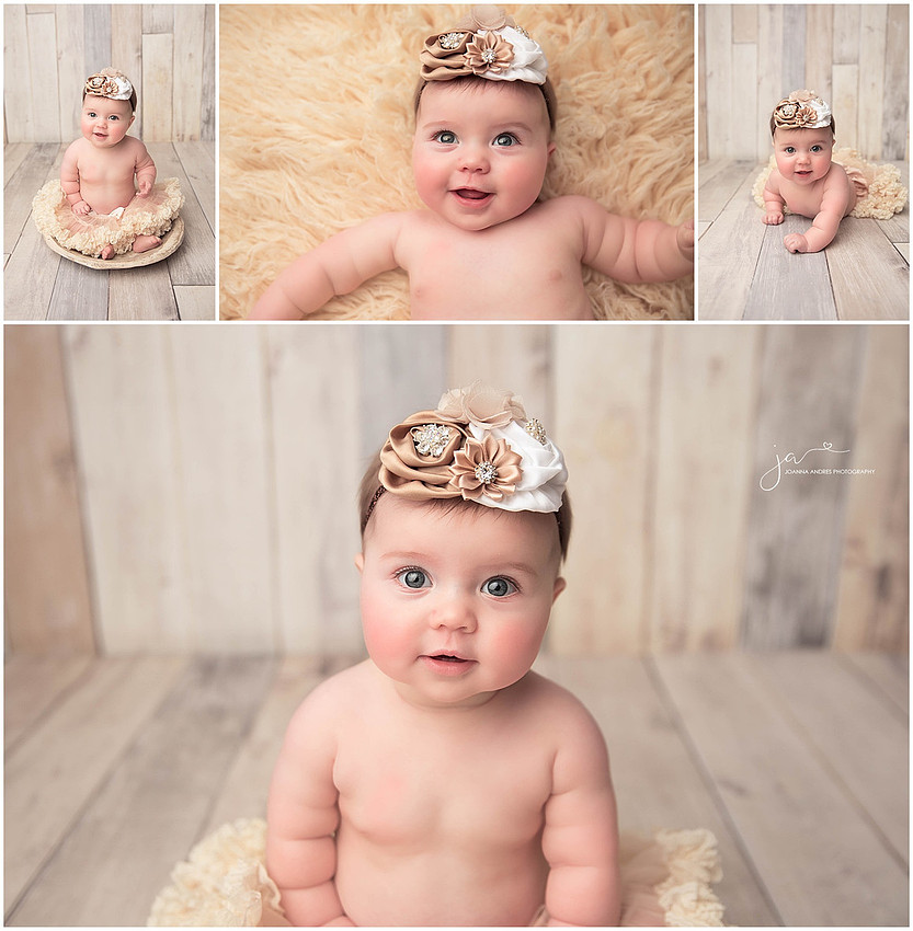 Six Month Baby Girl Collage in a tutu and headband