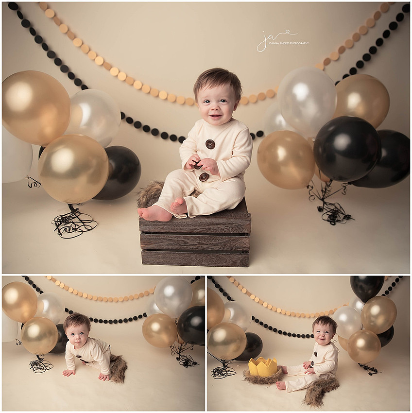 Where the wild things are themed photo collage of one year baby