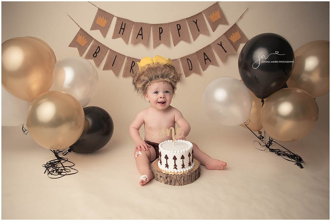 Where the wild things are cake smash with one year boy