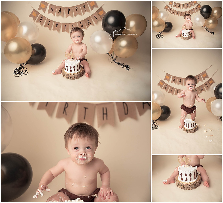 ONe Year Cake Smash Collage