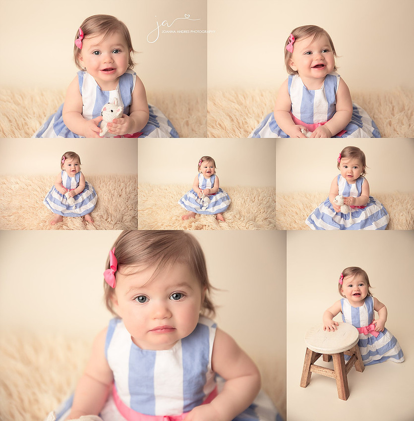 One Year Old Girl Photo Collage