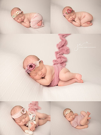 Baby Girl newborn collage with light pinks