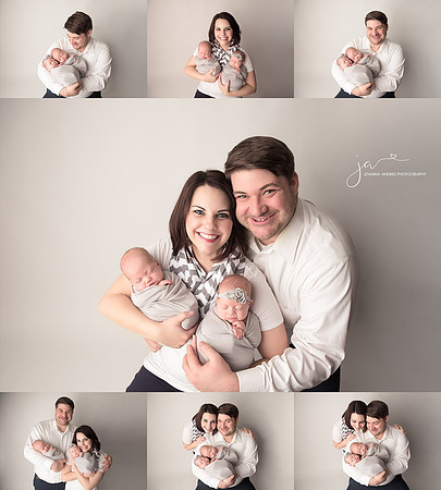 Newborn Twins Parent Poses collage