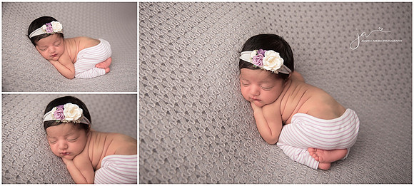 Baby GIrl in Grays and Lilacs