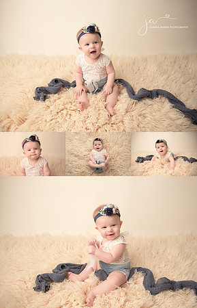 Collage of Baby Girl dressed in Neutrals and blues
