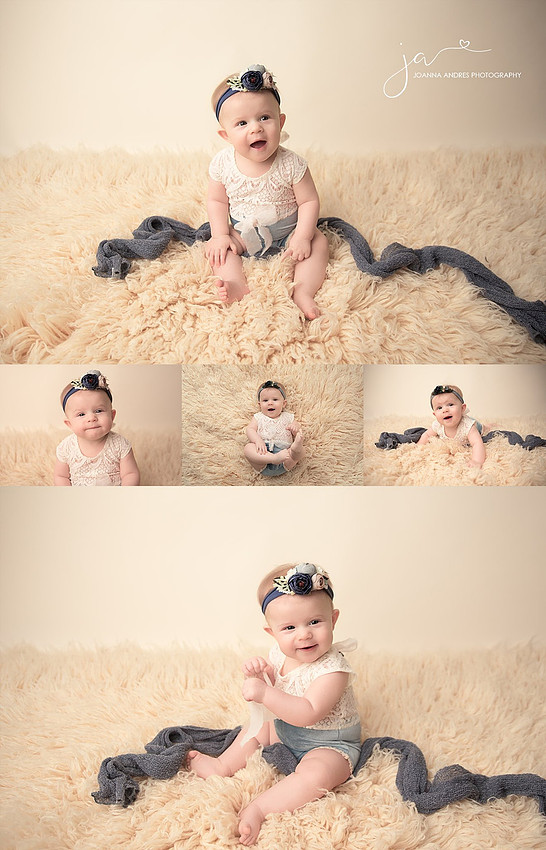 Collage of Baby Girl dressed in Neutrals and blues