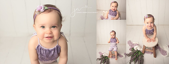 Collage of Baby Girl dressed in purples