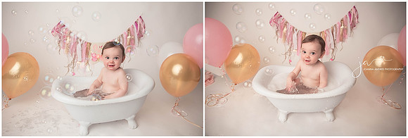 One Year Bathtub Collage